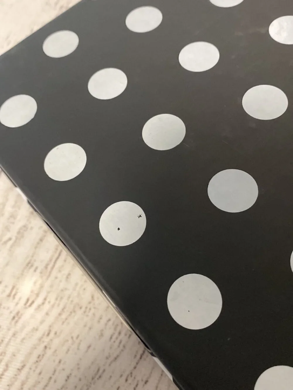 Black and White Vintage Inspired Polka Dot Photo Storage or Display Box
